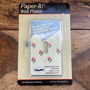Vintage NWT “Paper-It” Single Light Switch Cover for Matching Wallpaper One-gang